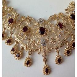 Sieradenset NEP goud; ketting,ring,armband,oorbellen NIEUW