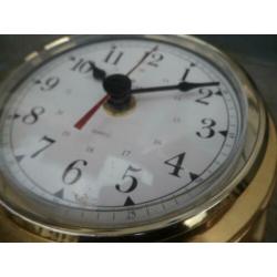 Junghans KLOK SCHEEPSKLOK koper messing wandklok 14 cm.