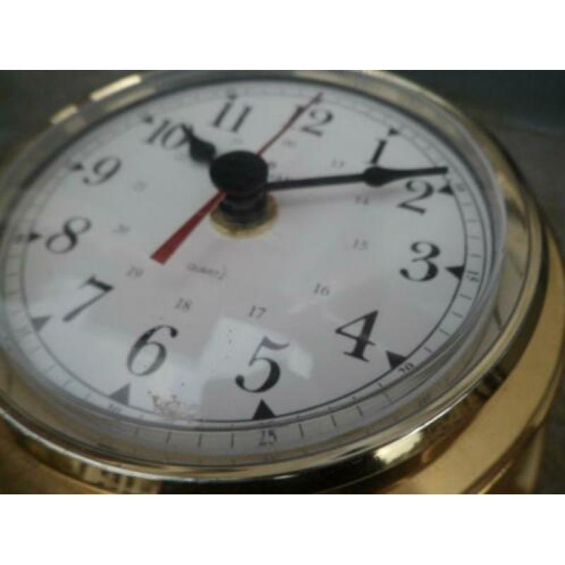 Junghans KLOK SCHEEPSKLOK koper messing wandklok 14 cm.