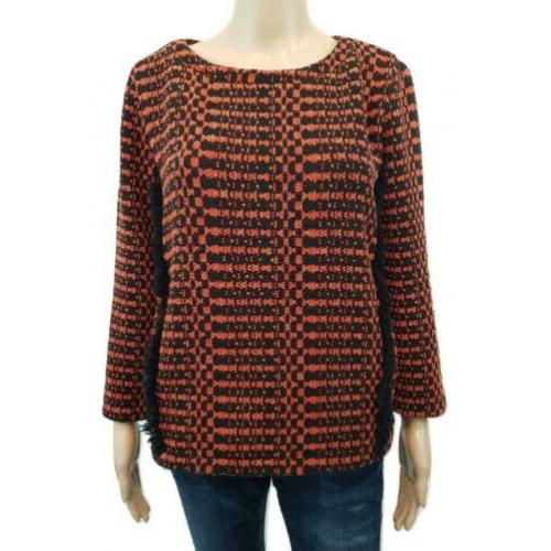 Essentiel Antwerp luxe trui zwart oranje als nieuw mt 38