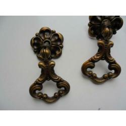 5 stuks oude koperen lade/kast grepen
