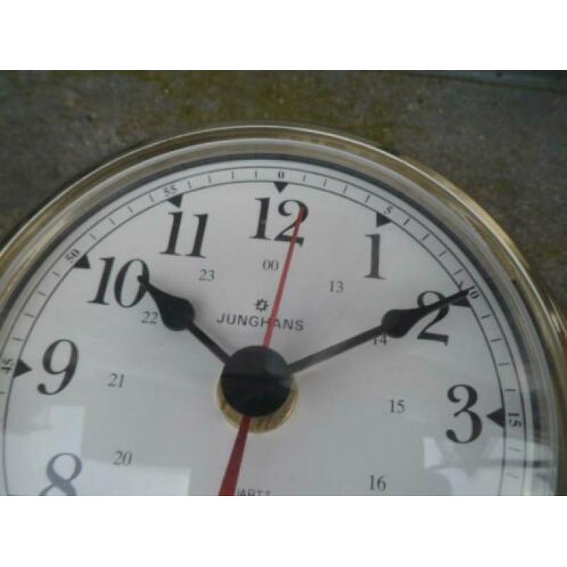 Junghans KLOK SCHEEPSKLOK koper messing wandklok 14 cm.