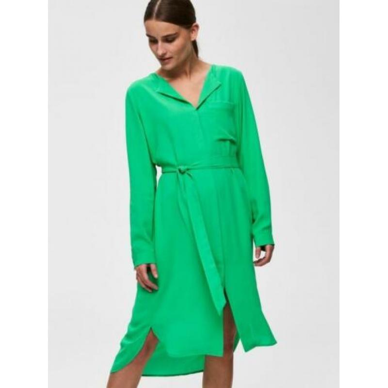 SELECTED FEMME prachtige groene Jurk (38) = maat 40 NIEUW