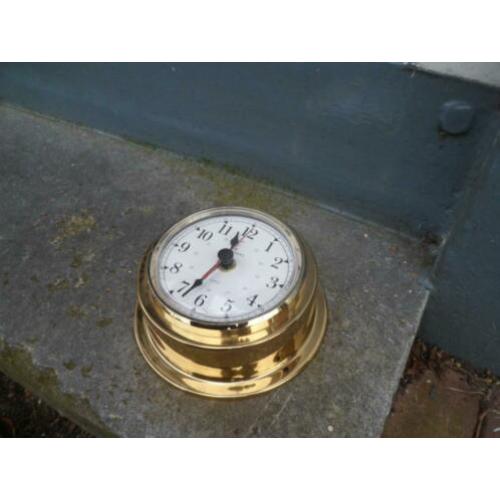 Junghans KLOK SCHEEPSKLOK koper messing wandklok 14 cm.