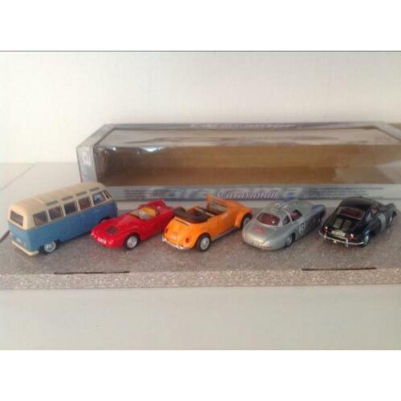 Set 5 modellen Porsche / VW / Mercedes 1:43 Nieuwstaat ovp