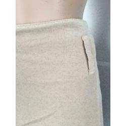 C236 Rene van der Wijck: beige rib-fluwelen rok Maat 36=S