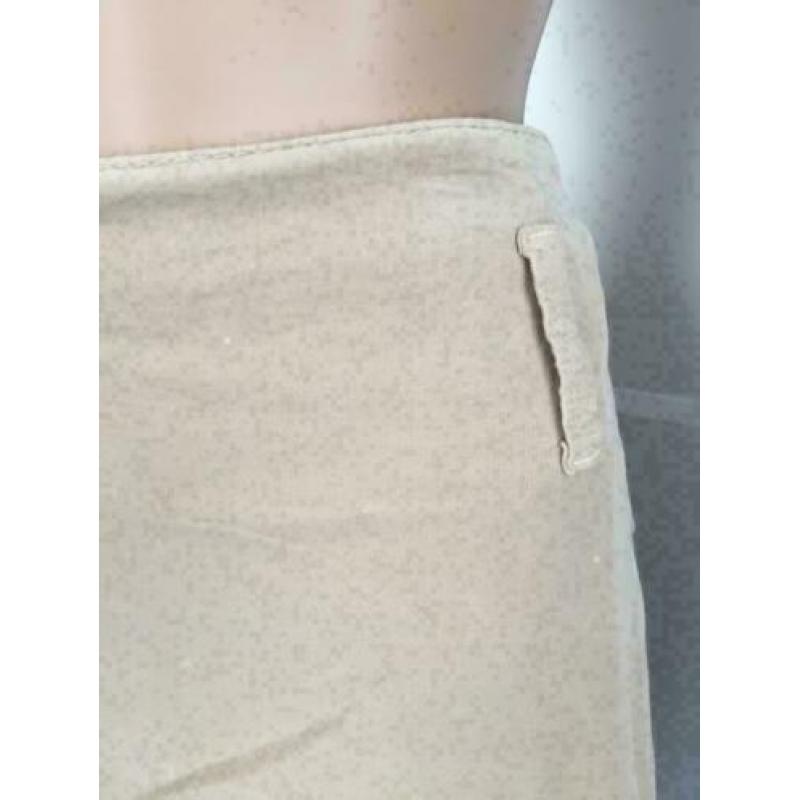 C236 Rene van der Wijck: beige rib-fluwelen rok Maat 36=S