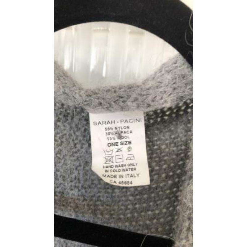 Vest grijs Sarah Pacini one size 38 40 wol alpaca