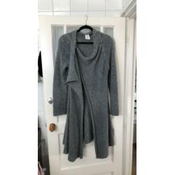 Vest grijs Sarah Pacini one size 38 40 wol alpaca
