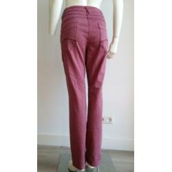 NIEUW Dames 40/L CECIL zomer broek bordeaux rood lang knoop