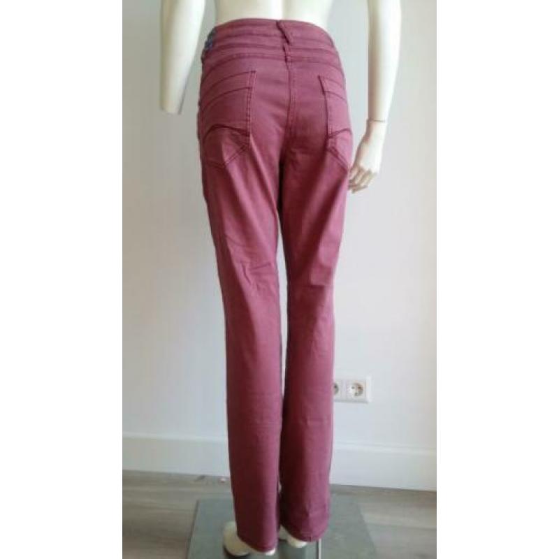 NIEUW Dames 40/L CECIL zomer broek bordeaux rood lang knoop