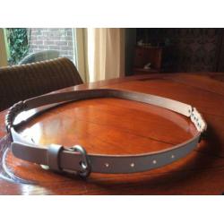Gloednieuwe orginele fossil leren riem-wit,goud,brons,zilver
