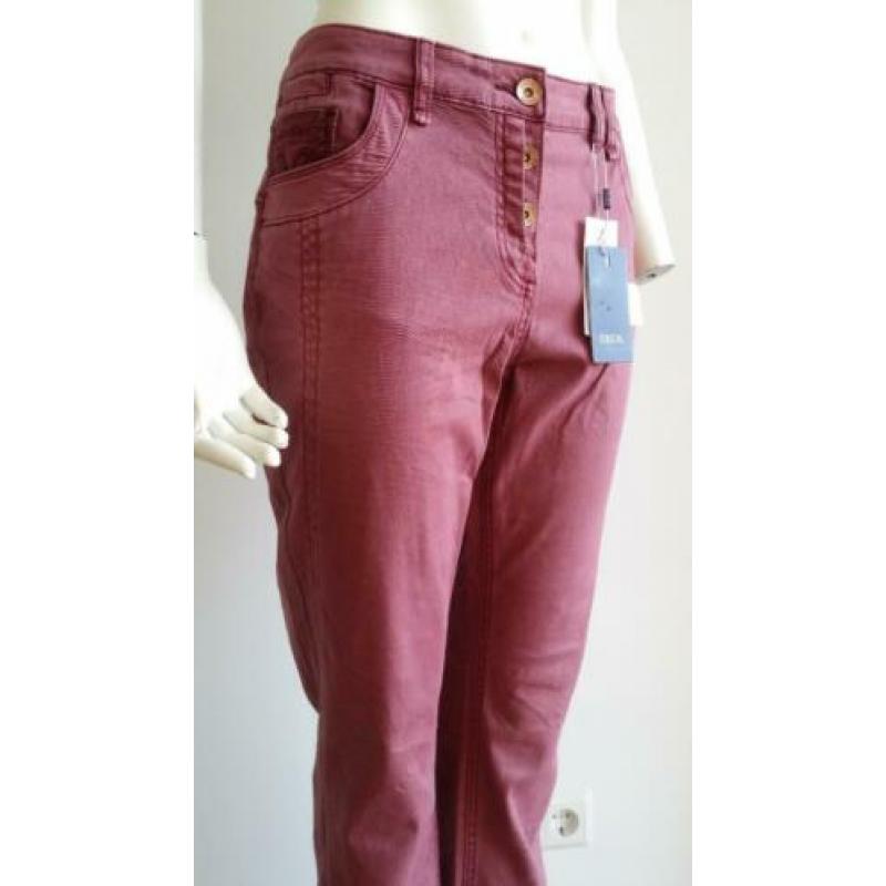 NIEUW Dames 40/L CECIL zomer broek bordeaux rood lang knoop