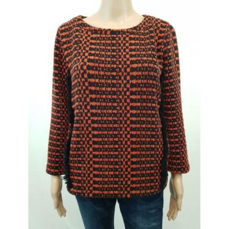 Essentiel Antwerp luxe trui zwart oranje als nieuw mt 38