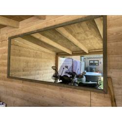 Spiegel met teakhouten rand voor binnen/buiten 220 X 100