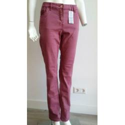 NIEUW Dames 40/L CECIL zomer broek bordeaux rood lang knoop