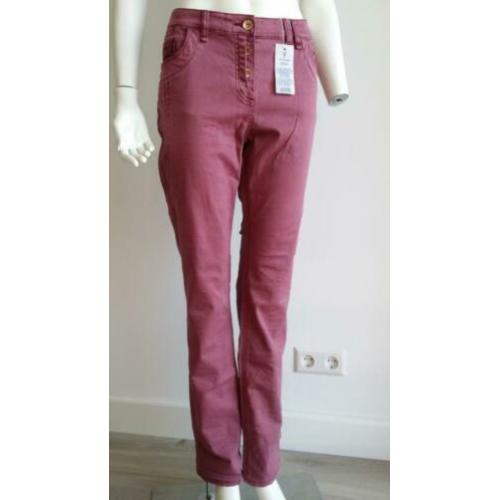 NIEUW Dames 40/L CECIL zomer broek bordeaux rood lang knoop