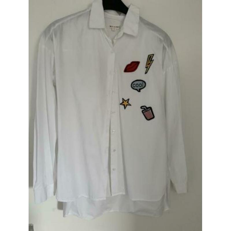 Witte blouse met applicaties van Meis&Mint