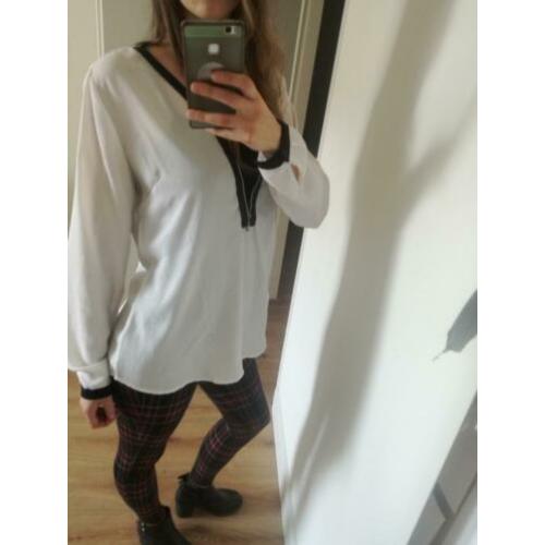 net wit organza blousje - M