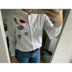 Witte blouse met applicaties van Meis&Mint