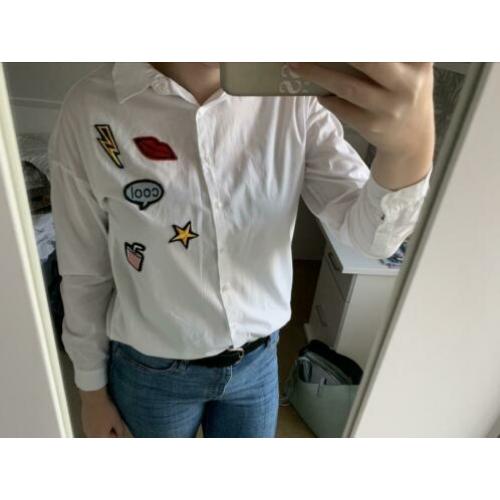 Witte blouse met applicaties van Meis&Mint