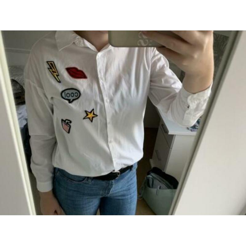 Witte blouse met applicaties van Meis&Mint
