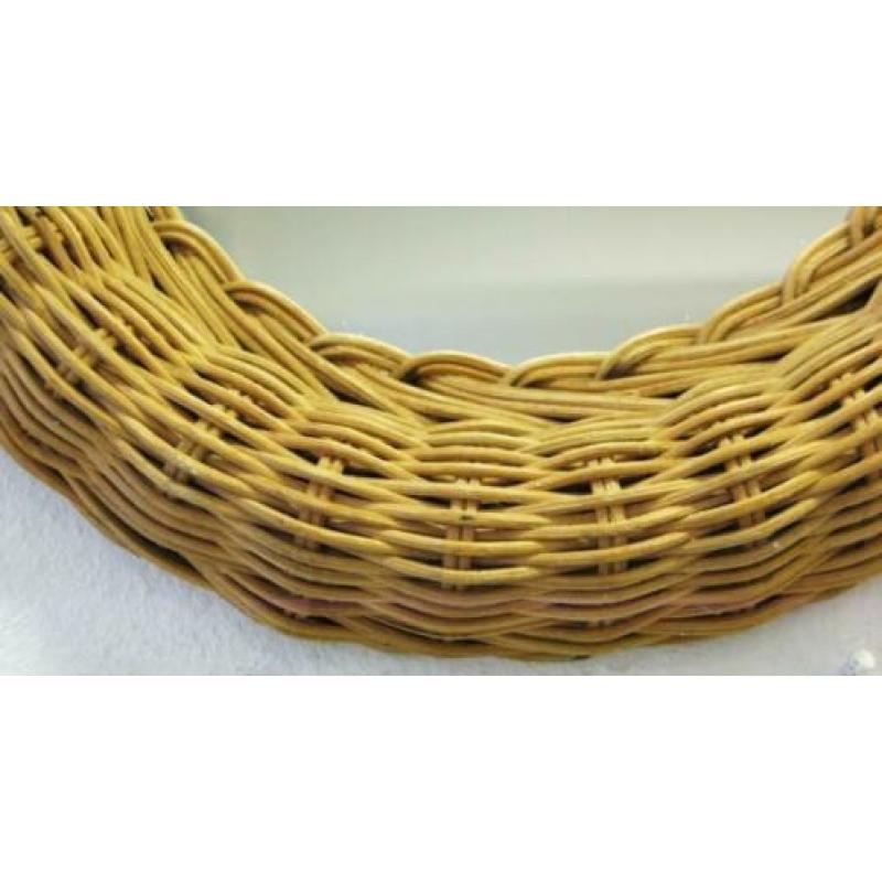 Ovale spiegel vintage rieten wandspiegel
