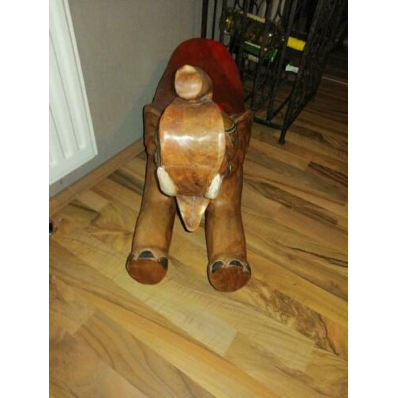 Antiek houten olifant groot