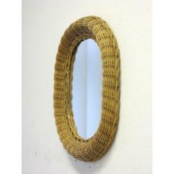 Ovale spiegel vintage rieten wandspiegel