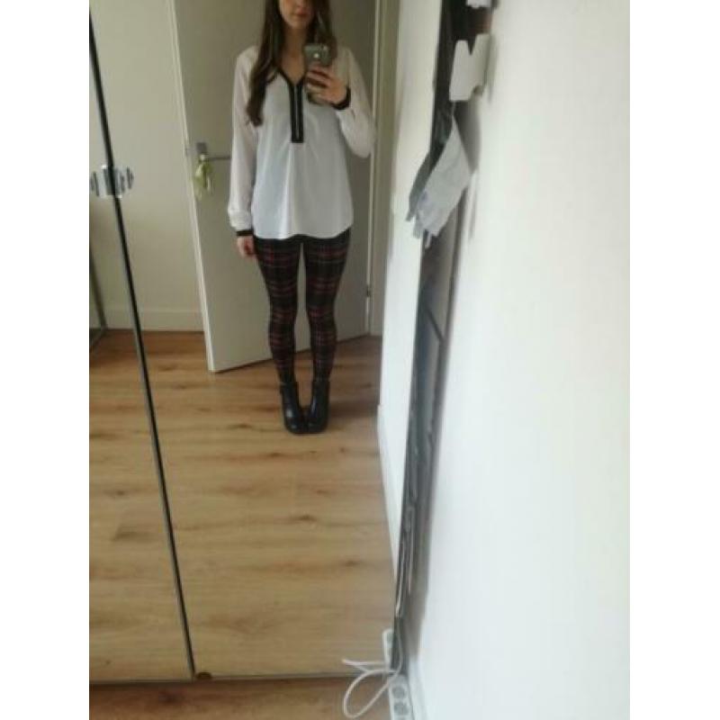 net wit organza blousje - M