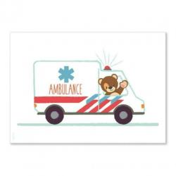 Poster Flamingo bus A4 kinderkamer babykamer auto decoratie