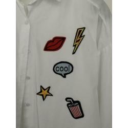 Witte blouse met applicaties van Meis&Mint