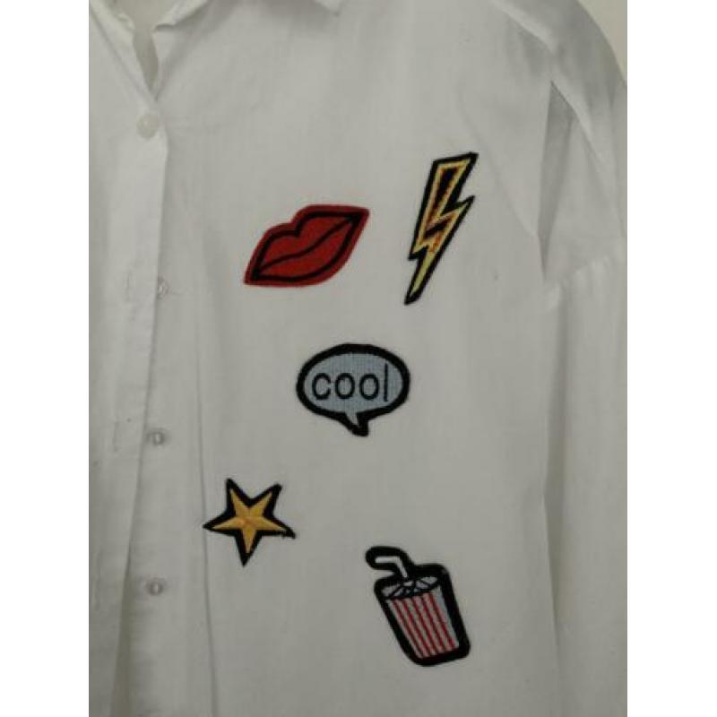 Witte blouse met applicaties van Meis&Mint