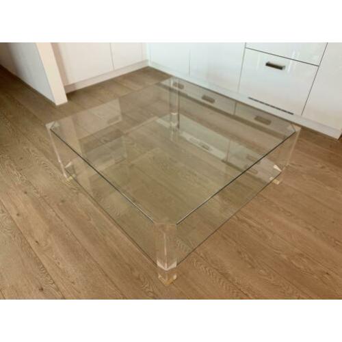 Glazen design salontafel