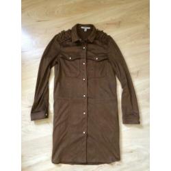 Jurk zara bruin cowgirl jersey country jurkje knopen maat s