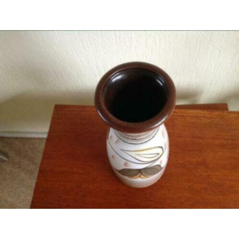 Vintage vaas Scheurich met bloem motief 31 cm hoog