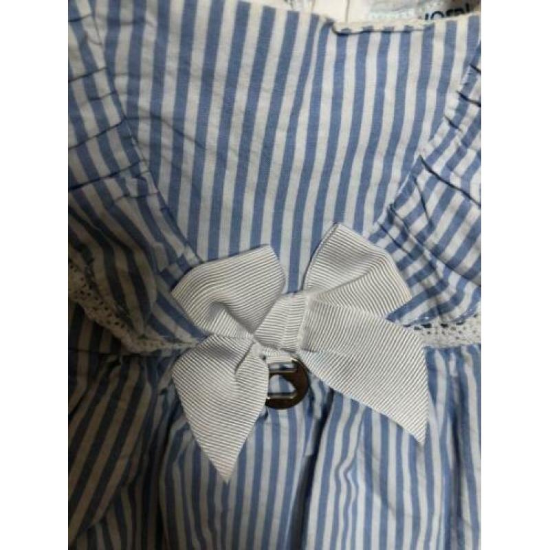 Mayoral gestreepte jurk wit blauw 80