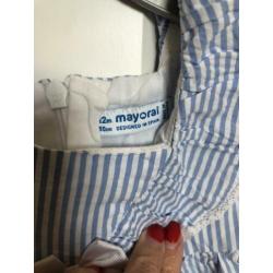 Mayoral gestreepte jurk wit blauw 80