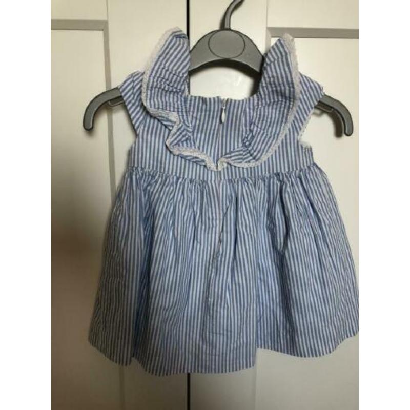 Mayoral gestreepte jurk wit blauw 80