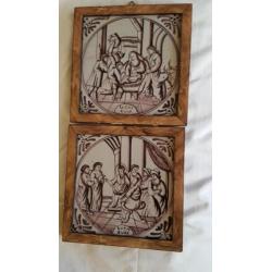 2 oude bijbelse tegels