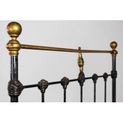 Antiek Engels metalen bed winkelstelling brocante spijlenbed