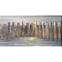 Alex L.- Skyline- 100% Handgescilderd- 70 x 140 cm,3D