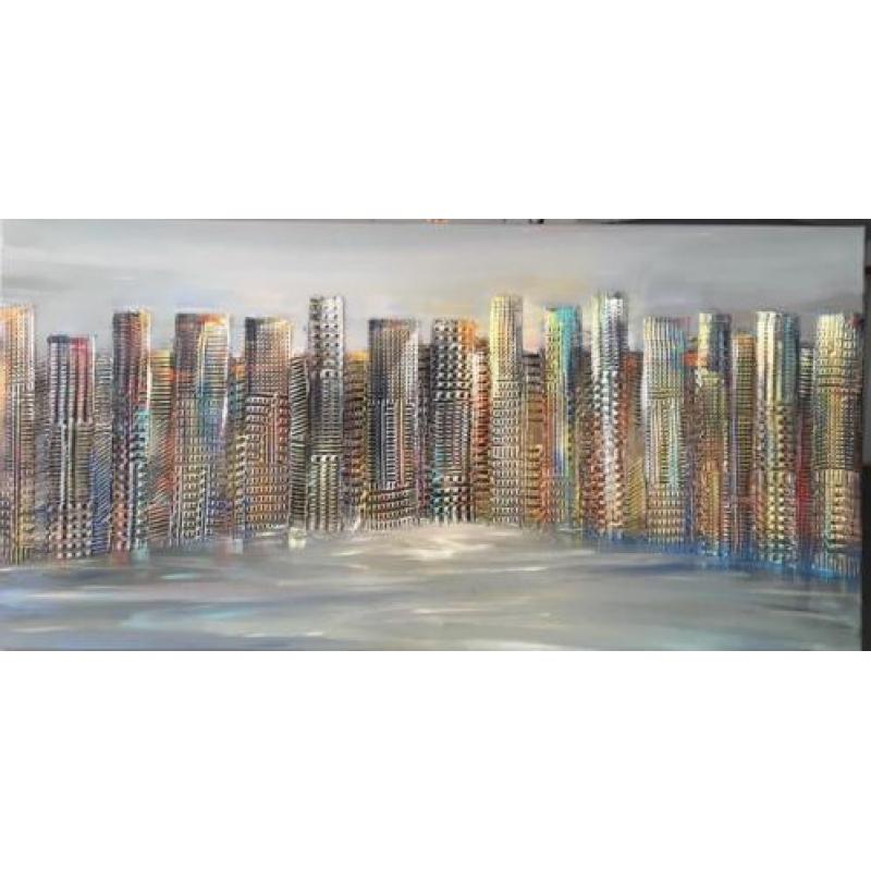Alex L.- Skyline- 100% Handgescilderd- 70 x 140 cm,3D