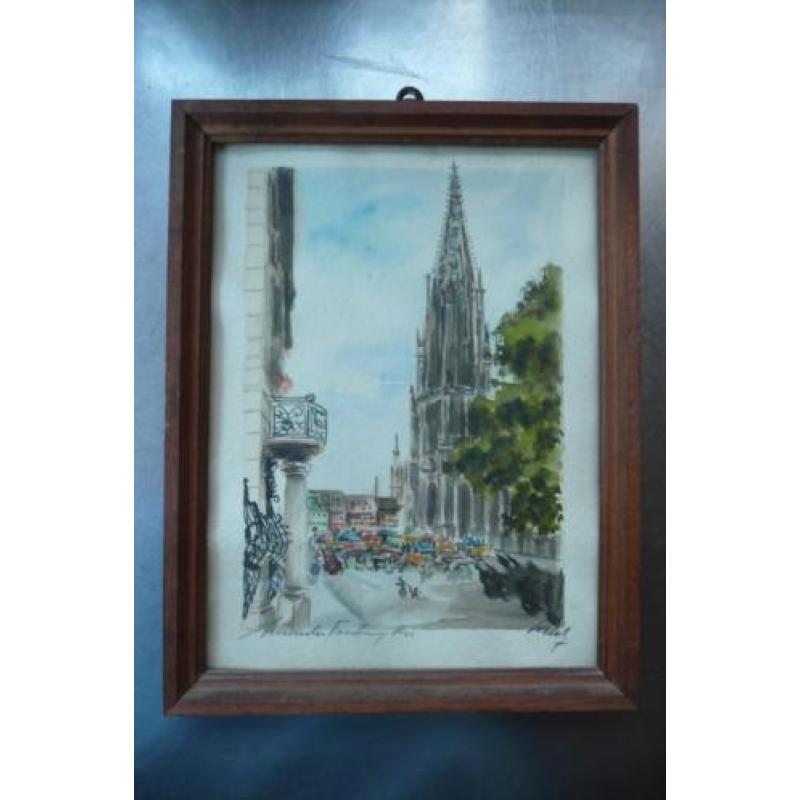 oude ingekleurde tekening??Freiburg??