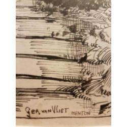 orig. tekening Gerard van Vliet. getekend Menton Frankrijk.