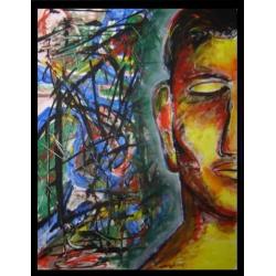 Chaos. 60x80 abstract schilderij
