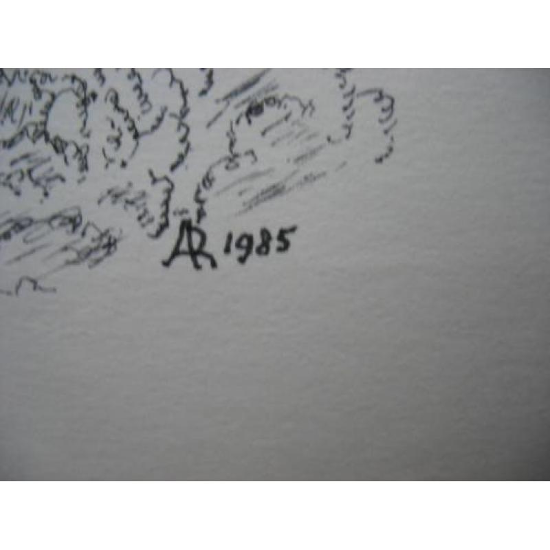 Vintage Ets -Tekening - Kerkrade -Klooster Rolduc- uit 1985