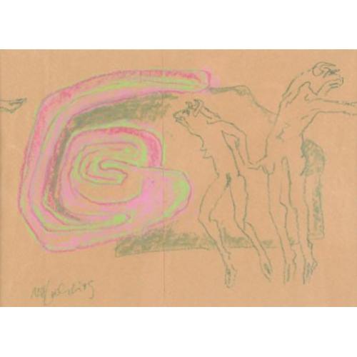 Klaus J van de Locht(1942)Krijttekening"Jaloerse Mino"Ges Ge