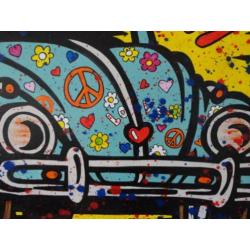" Hippie Kever " prachtig Acrylschilderij