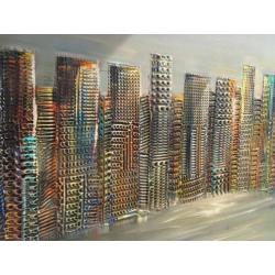 Alex L.- Skyline- 100% Handgescilderd- 70 x 140 cm,3D